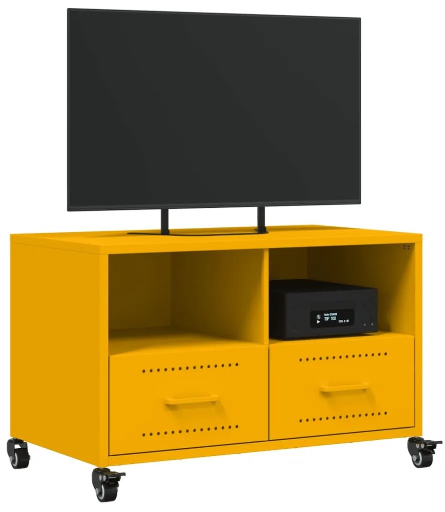 Móvel de TV 68x39x43,5 cm aço amarelo mostarda