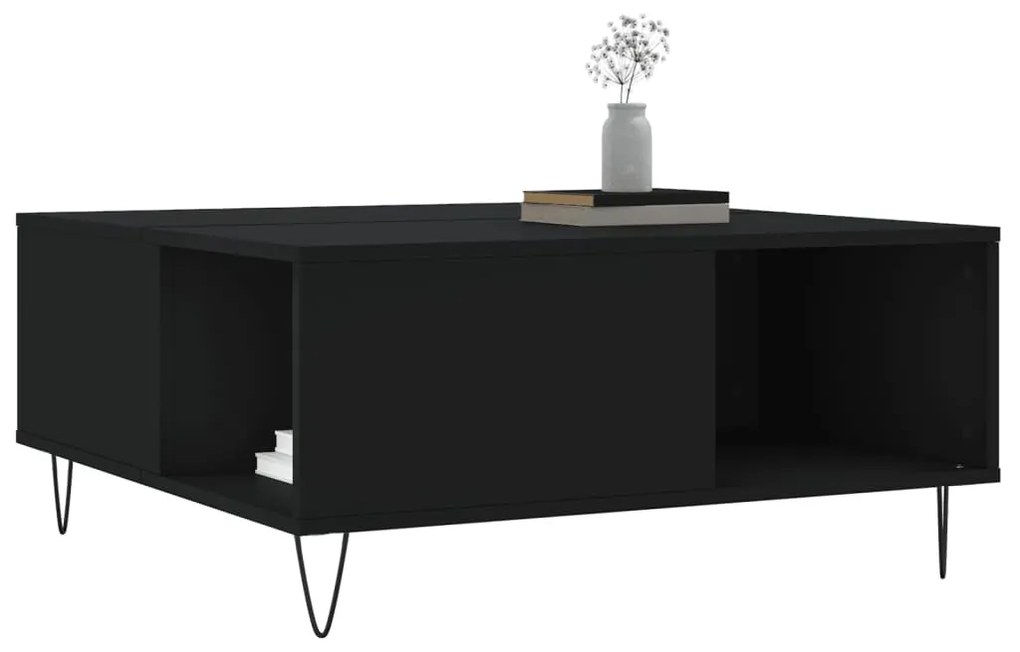 Mesa de centro 80x80x36,5 cm derivados de madeira preto