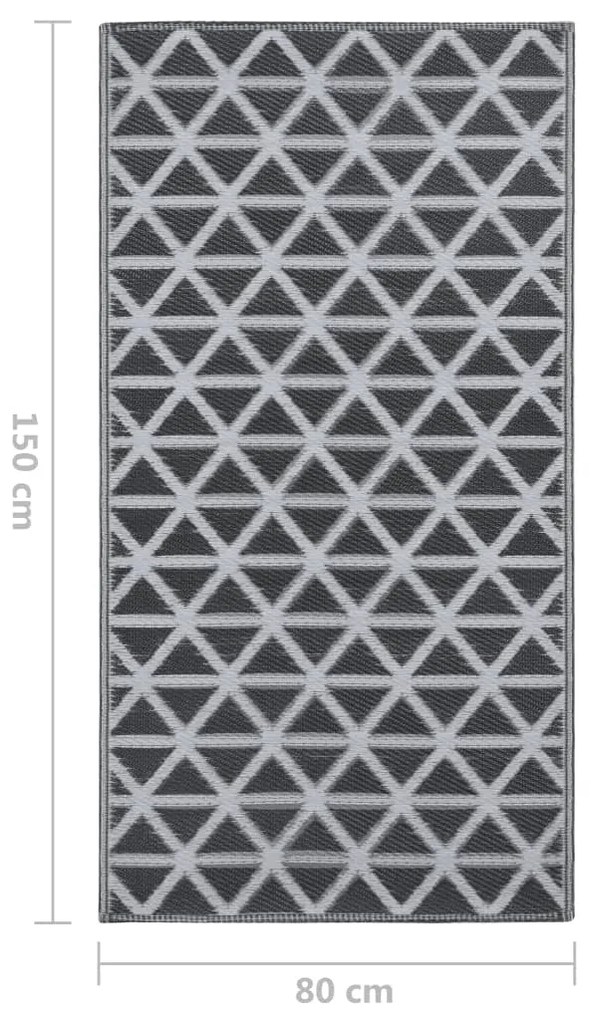 Tapete de exterior 80x150 cm ARAKIL PP preto