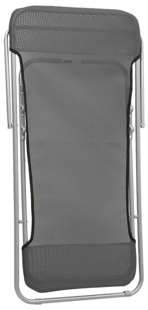 Cadeiras praia dobráveis 2pcs textilene/aço revestido pó cinza