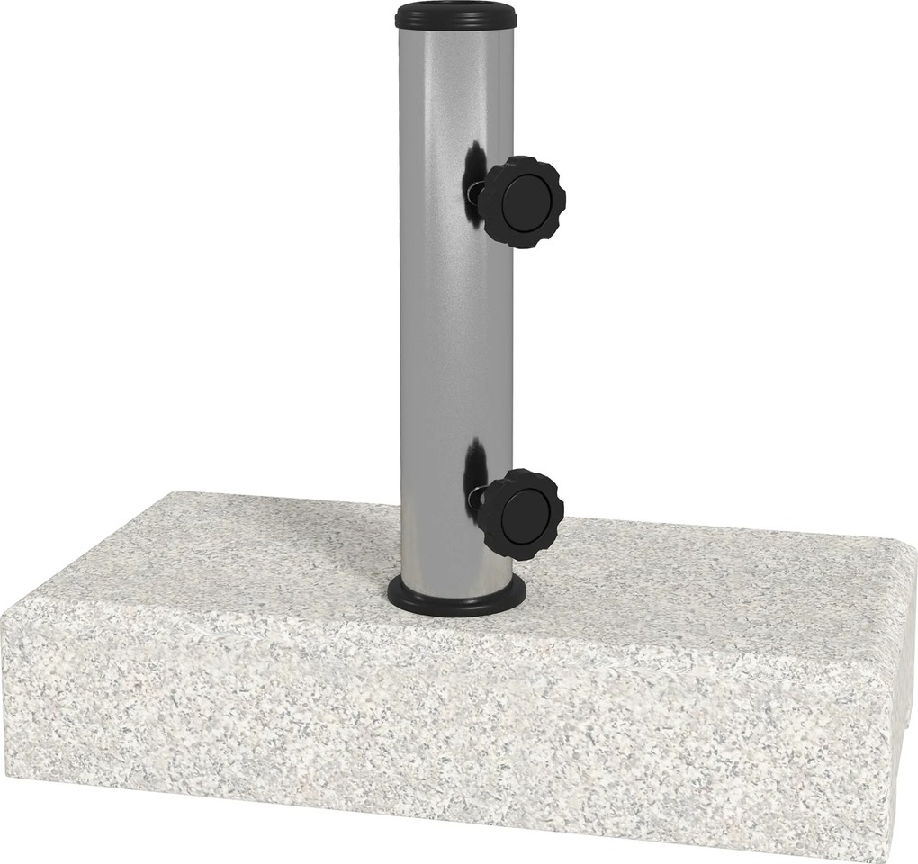 Outsunny Base para Guarda-Sol 25 kg, Base em Granito, para Hastes Ø32/38/48 mm, Cinza | Aosom Portugal