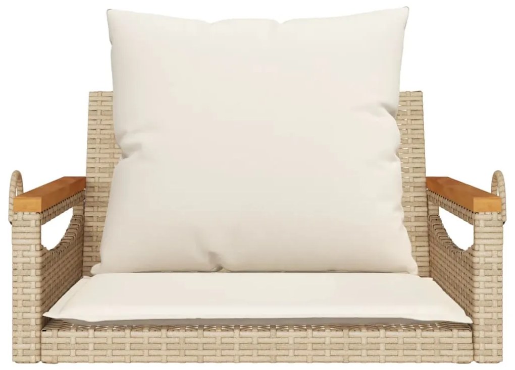 Banco baloiço com almofadões 63x62x40 cm vime PE bege