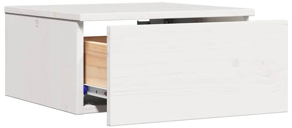 Mesa de Cabeceira Montada na Parede com gaveta 2 pcs Branco