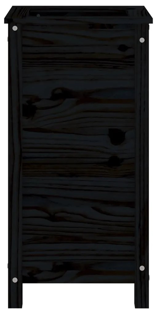 Vaso/floreira de jardim 40x40x78 cm pinho maciço preto
