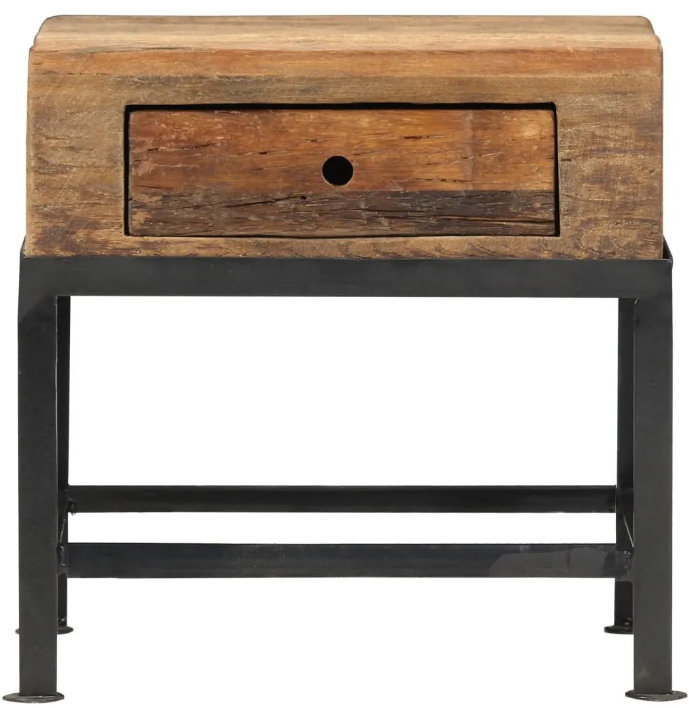 Mesa de cabeceira 40x35x40 cm madeira recuperada maciça
