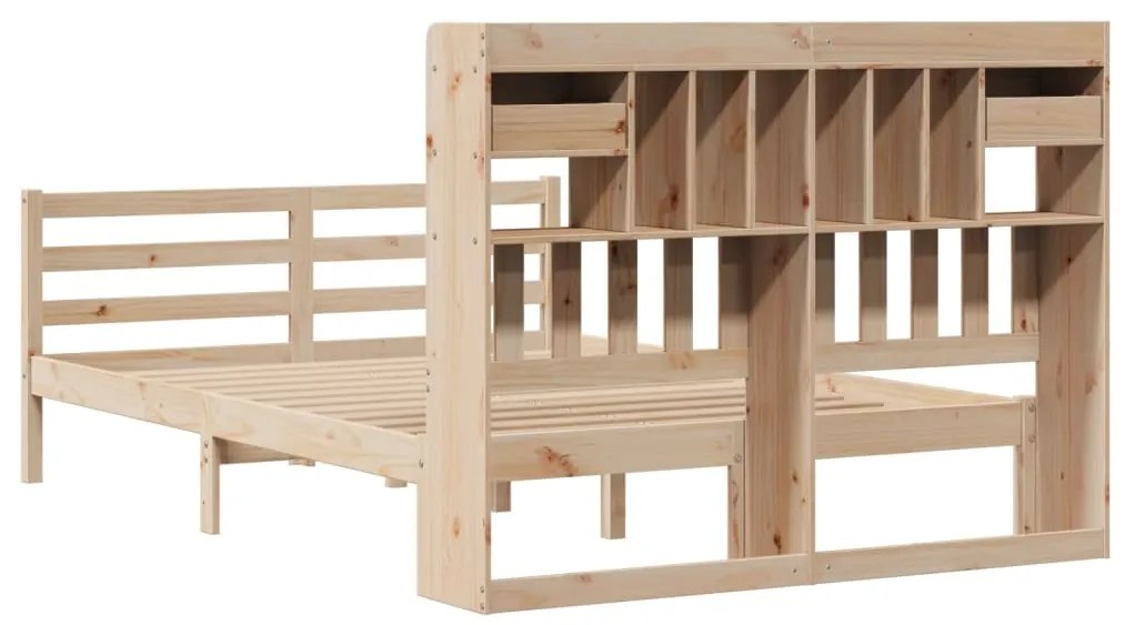 Cama com estante sem colchão 150x200 cm pinho maciço