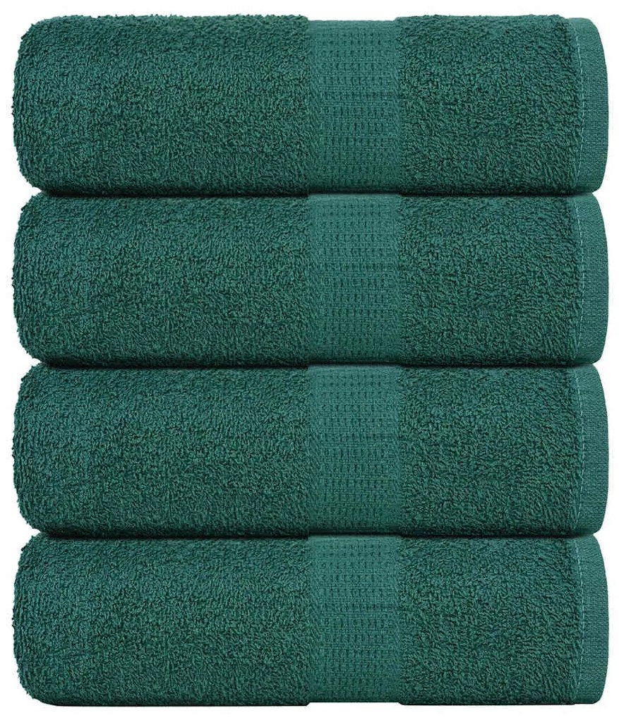 vidaXL Toalhas de bidé FROGN 4 pcs 30x50 cm 360 g/m² verde