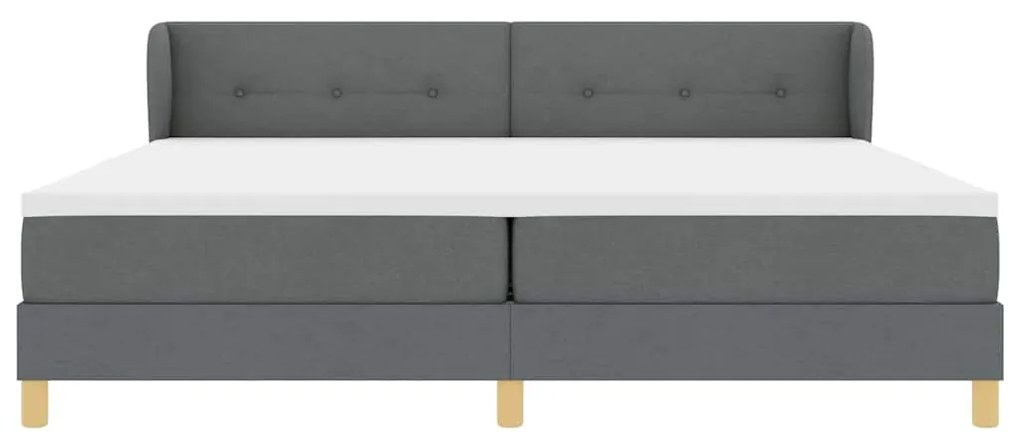 Cama Box Spring vidaXL com Colchão - Cinza Escuro, 200x200 cm Tecido