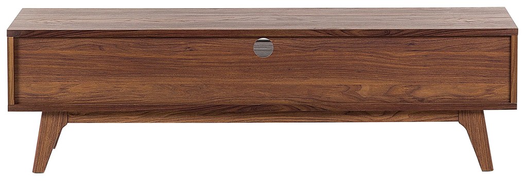 Móvel de TV com 1 gaveta e 5 prateleiras em madeira escura e branco EERIE Beliani