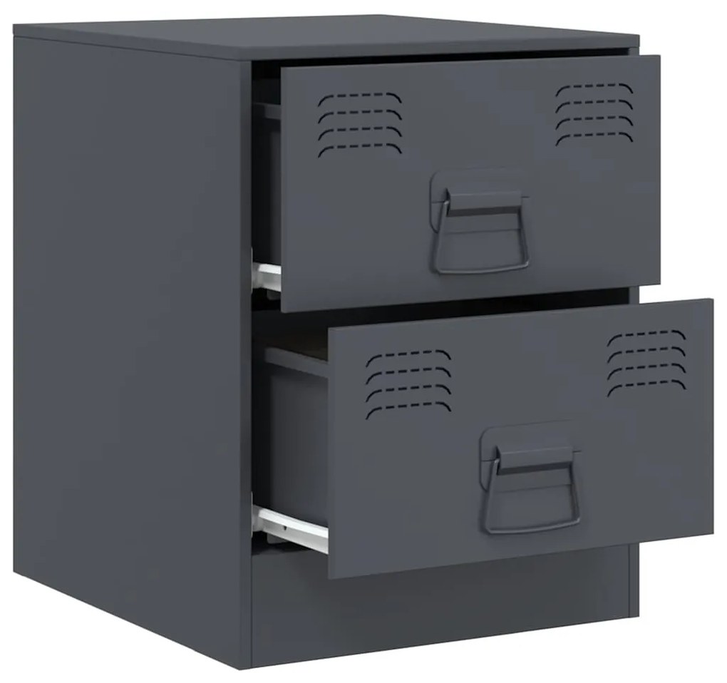 Mesa de cabeceira 34,5x39x44 cm aço antracite