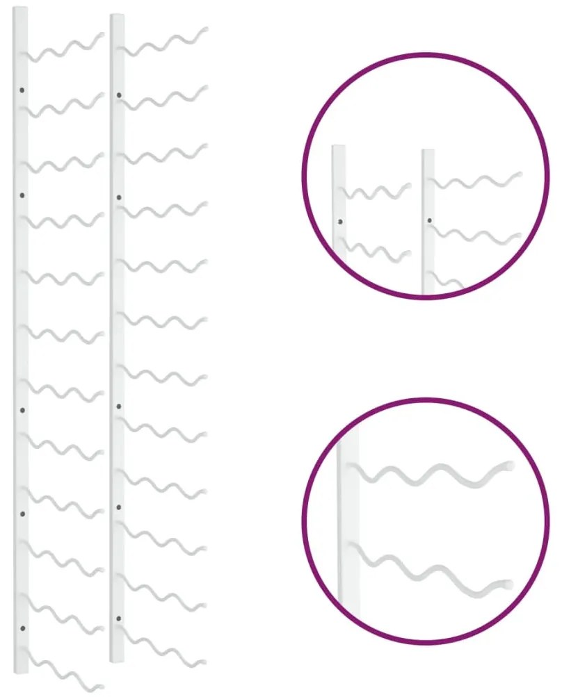 Garrafeira de parede para 36 garrafas ferro branco