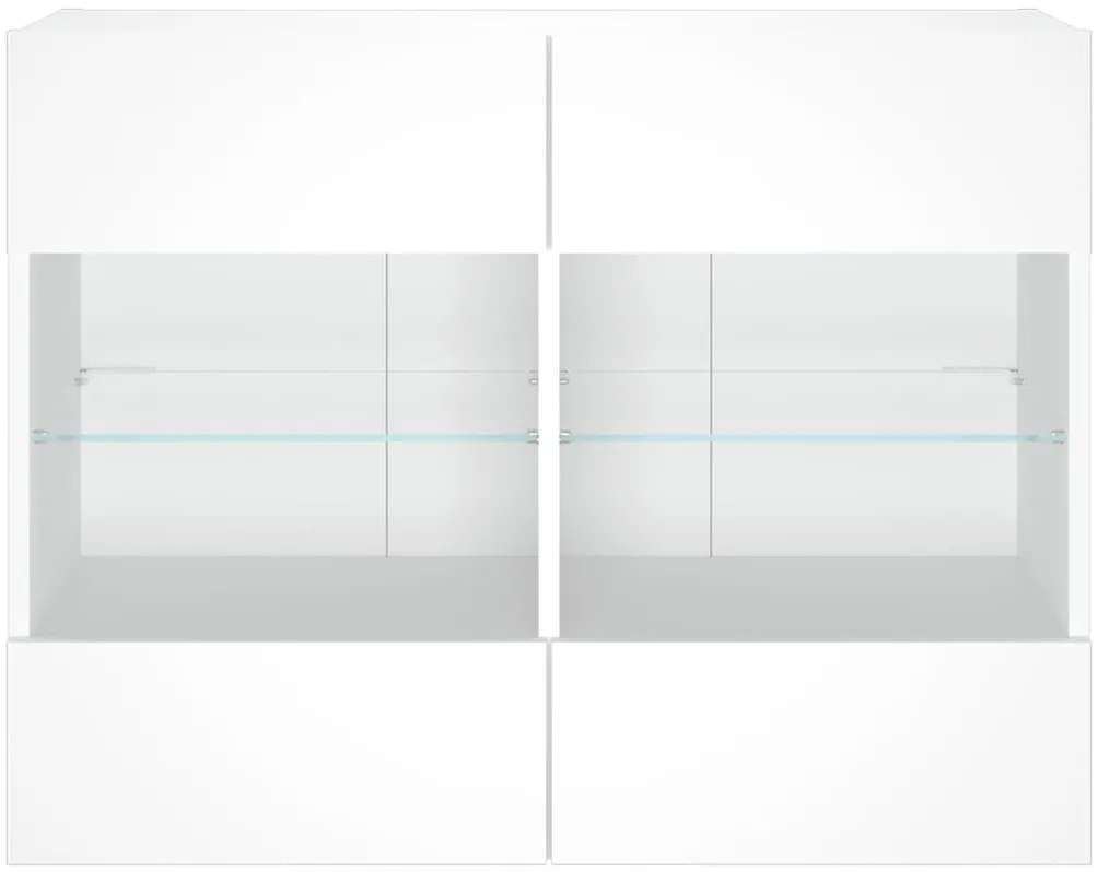Móvel de parede para TV com luzes LED 78,5x30x60,5 cm branco