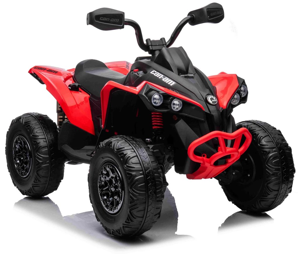 Moto 4 elétrica Crianças 24V 2x200W Maverick ATV, Rodas de EVA, Assento de couro Vermelha