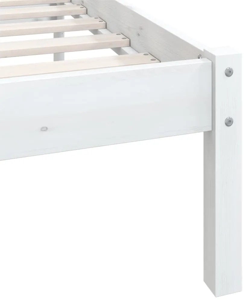 Estrutura de cama casal 135x190 cm pinho maciço branco