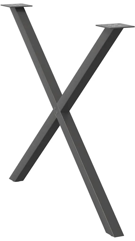 Pés para mesa de jantar em formato de X, 2 peças, antracite, 90x (72-7