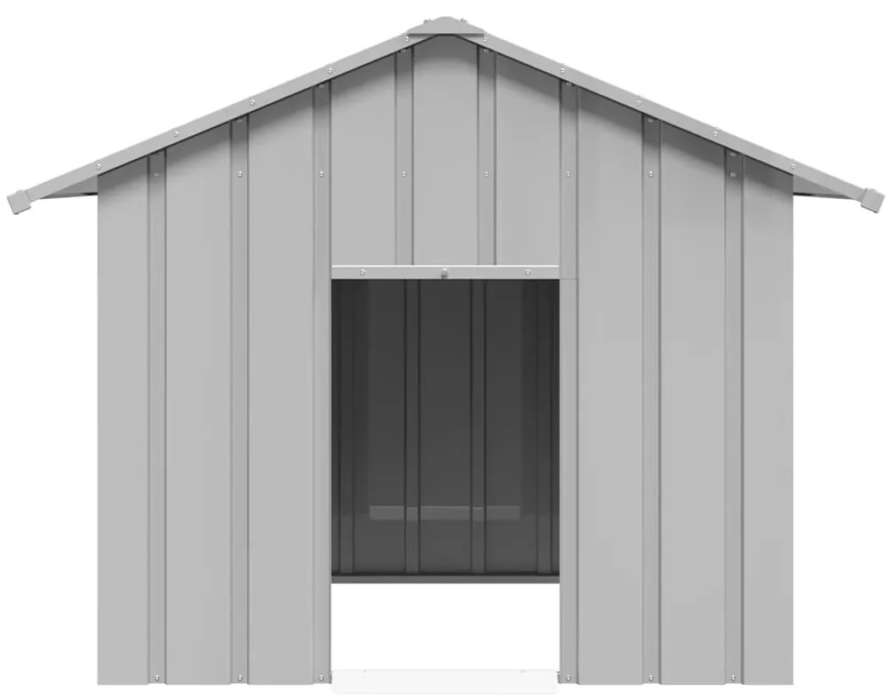 Casota para cães com telhado 131x101x102 cm aço galvanizado