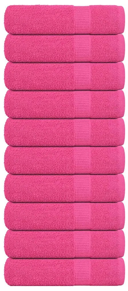 vidaXL Toalhas de banho 10 pcs 100x150 cm 360 gsm 100% algodão rosa