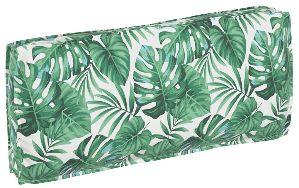vidaXL almofada para palete para assento/costas padrão de folhas 120x50x12 cm tecido Oxford
