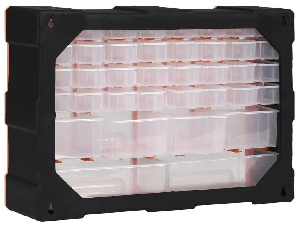 Caixa organizadora com 38 gavetas 52x16x37,5 cm