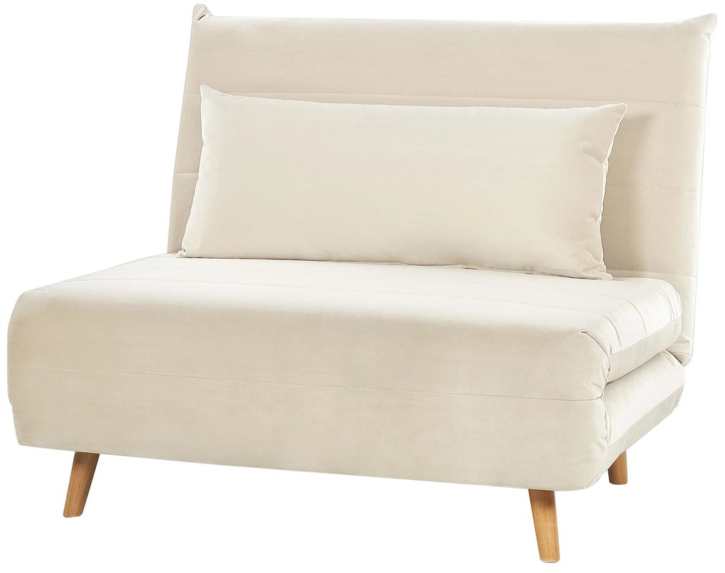 Sofá-cama em veludo creme SETTEN Beliani