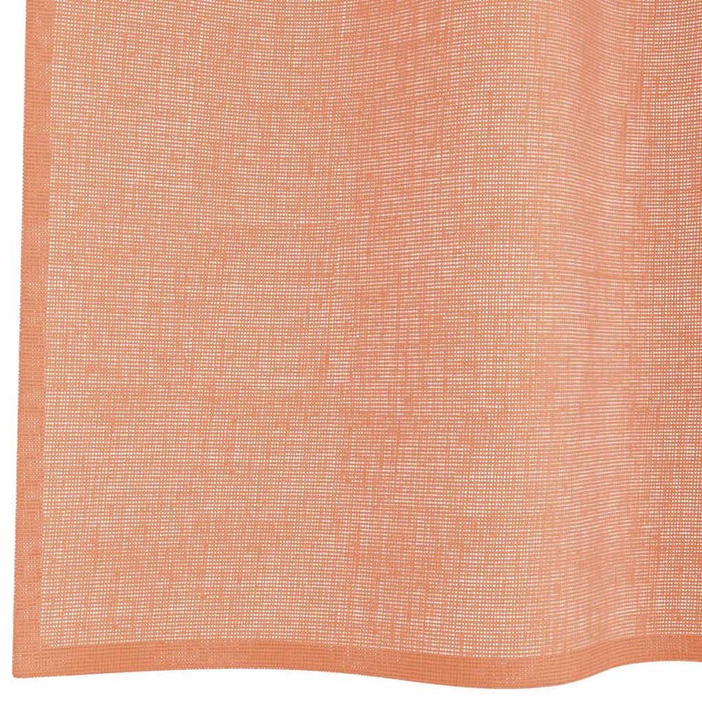 Cortinas de voile com laços 2 pcs terracota 140x260 cm