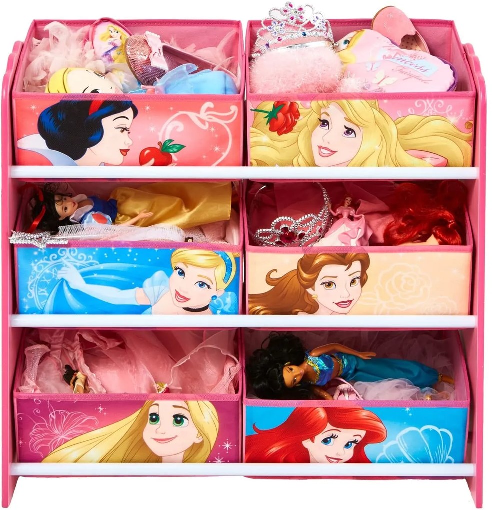Móvel de armazenamento infantil, madeira, Princesas 60 cm x 63,5 cm x 30 cm ROSA