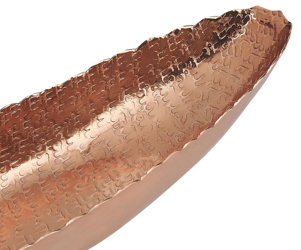 Prato decorativo em metal cor de cobre 40 cm CARACOL Beliani