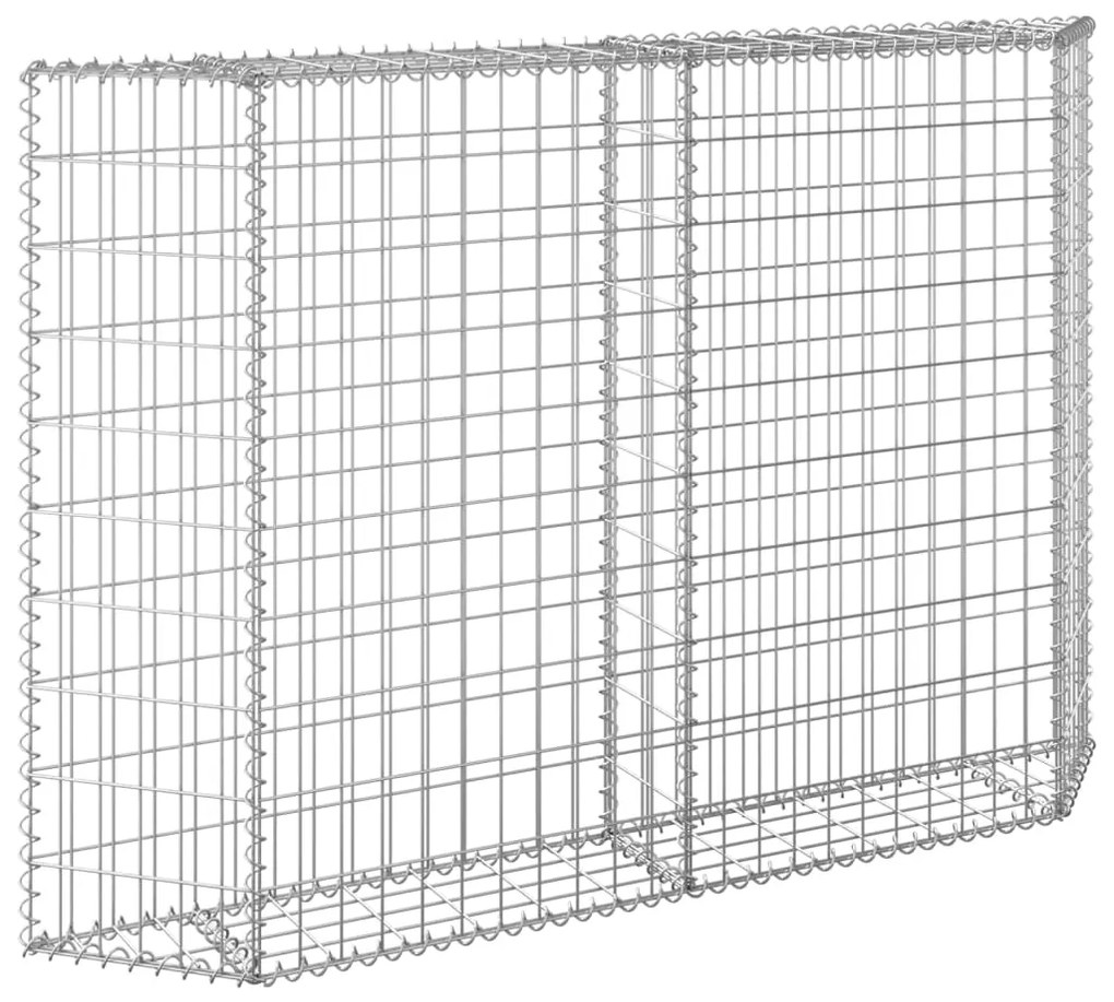 Canteiro elevado/cesto gabião trapézio 150x20x100cm aço galvan.