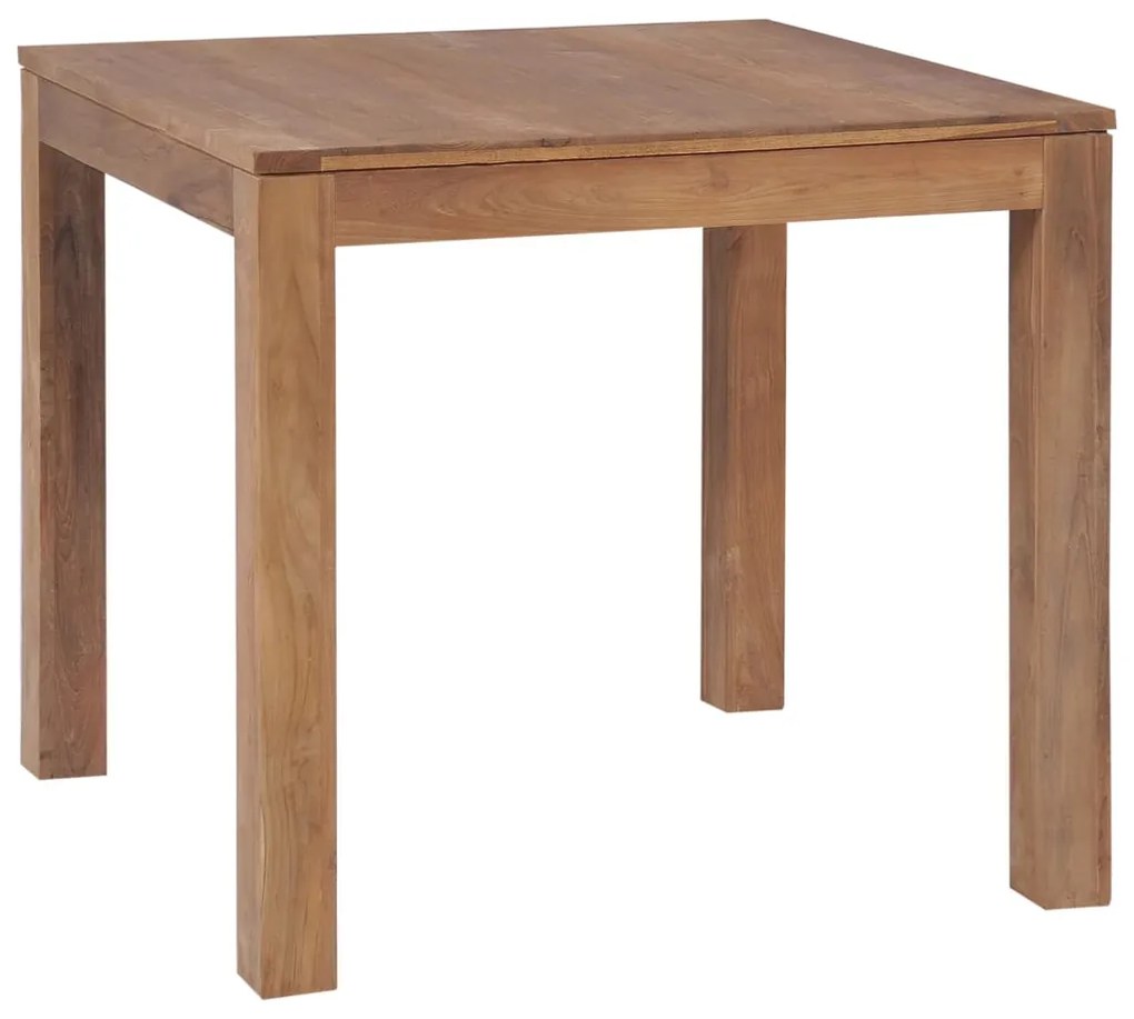 246954 vidaXL Mesa de jantar teca maciça com acabamento natural 82x80x76 cm