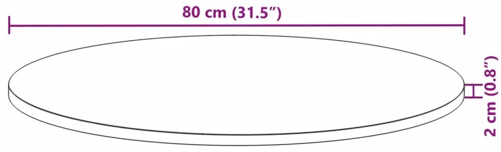 Tampo de mesa redondo Ø80x2 cm madeira de acácia maciça