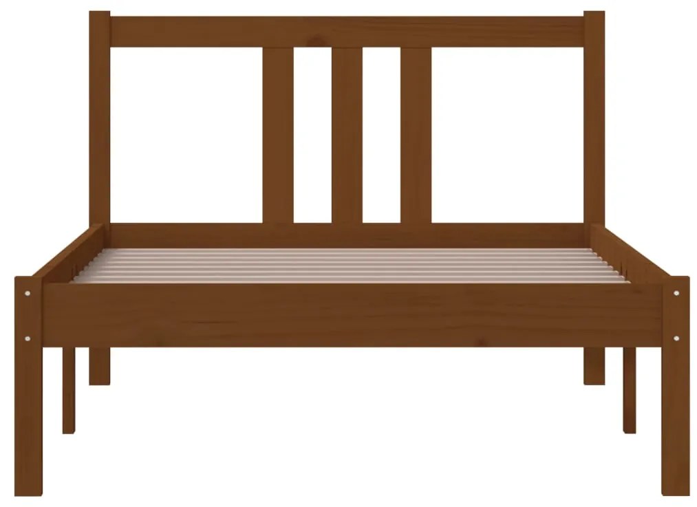 Estrutura de cama 90x200 cm madeira maciça castanho mel