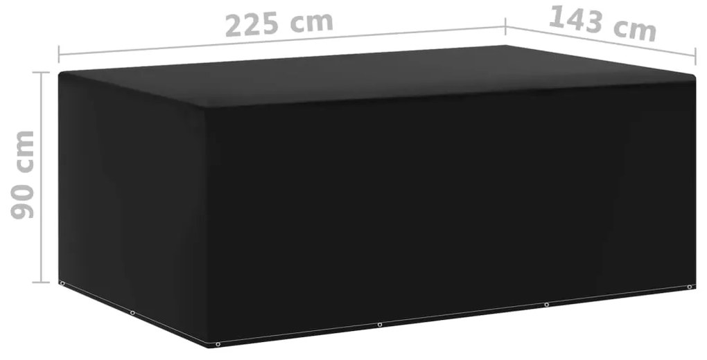 Capas para mobiliário de jardim 2 pcs 7 ilhós 225x143x90 cm