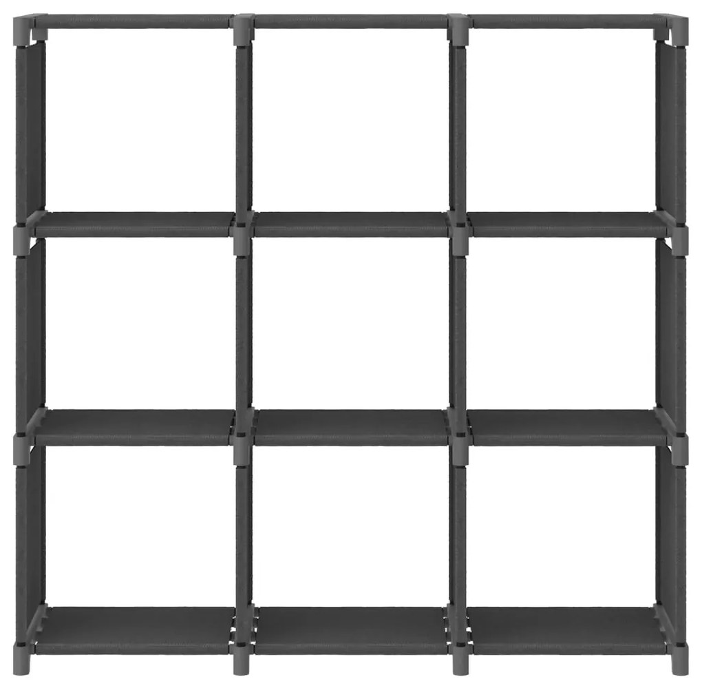 Unidade de prateleiras 9 cubos 103x30x107,5 cm tecido cinzento