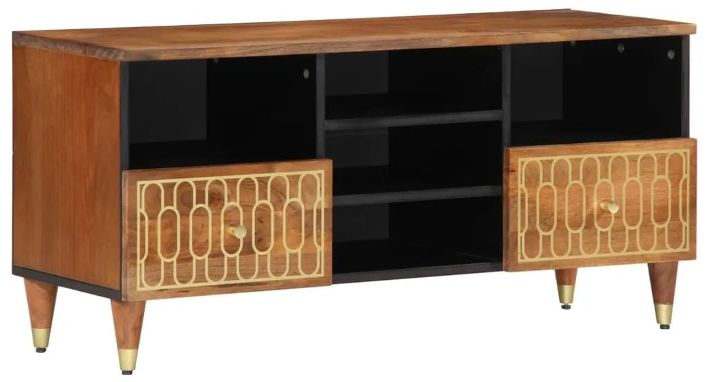 Móvel de TV 100x33x46 cm madeira de mangueira maciça