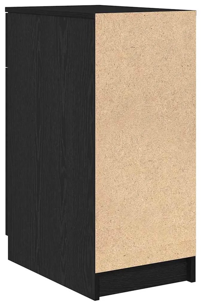 Armário de Mesa vidaXL em Carvalho Preto - 33x50x75 cm - Feito de Made