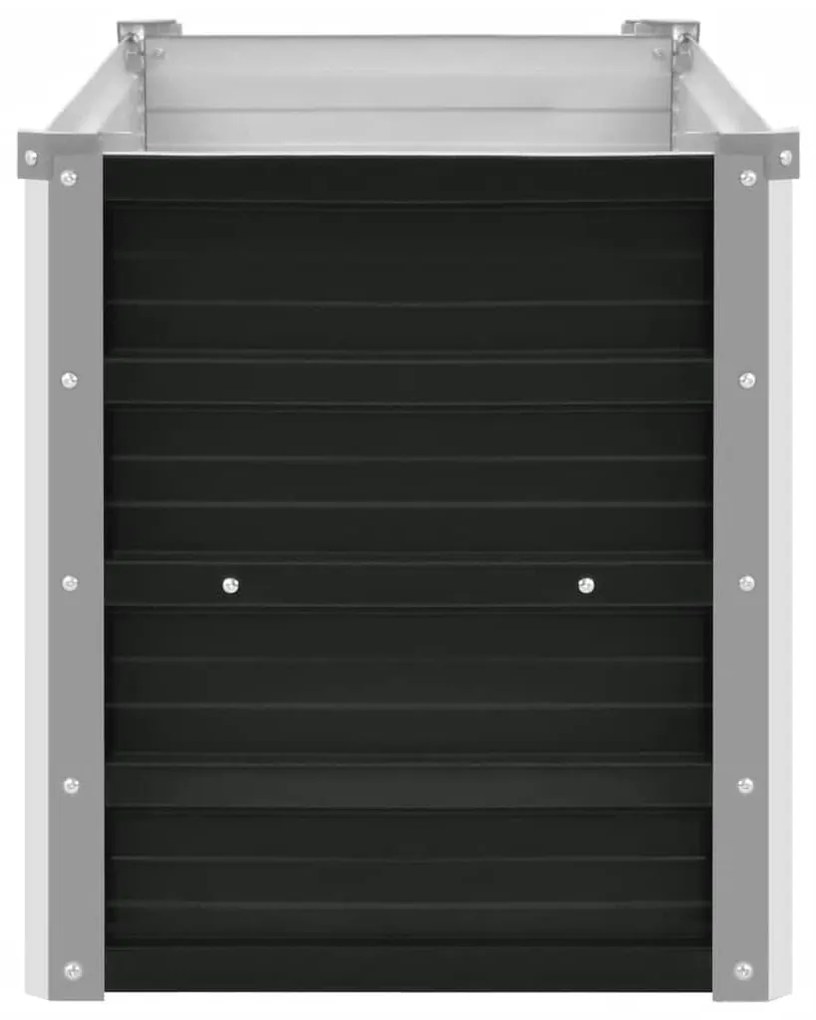 Canteiro elevado jardim aço galvanizado 160x40x45 cm antracite