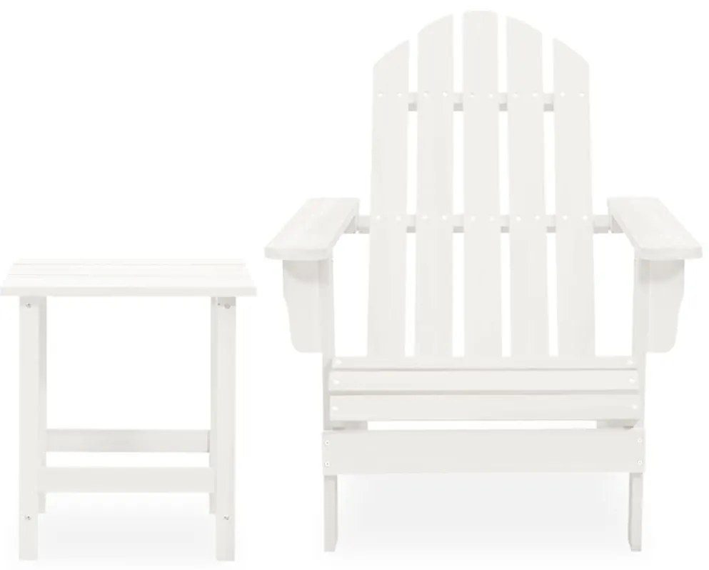 Cadeira de jardim Adirondack com mesa madeira de abeto branco