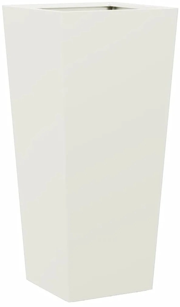 Vaso/floreira de jardim 2 pcs 35x35x75 cm aço branco