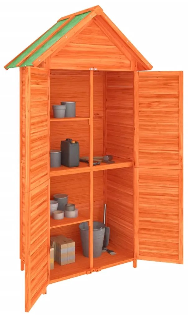 Abrigo p/ ferramentas jardim 89x52,5x175 pinho maciço castanho