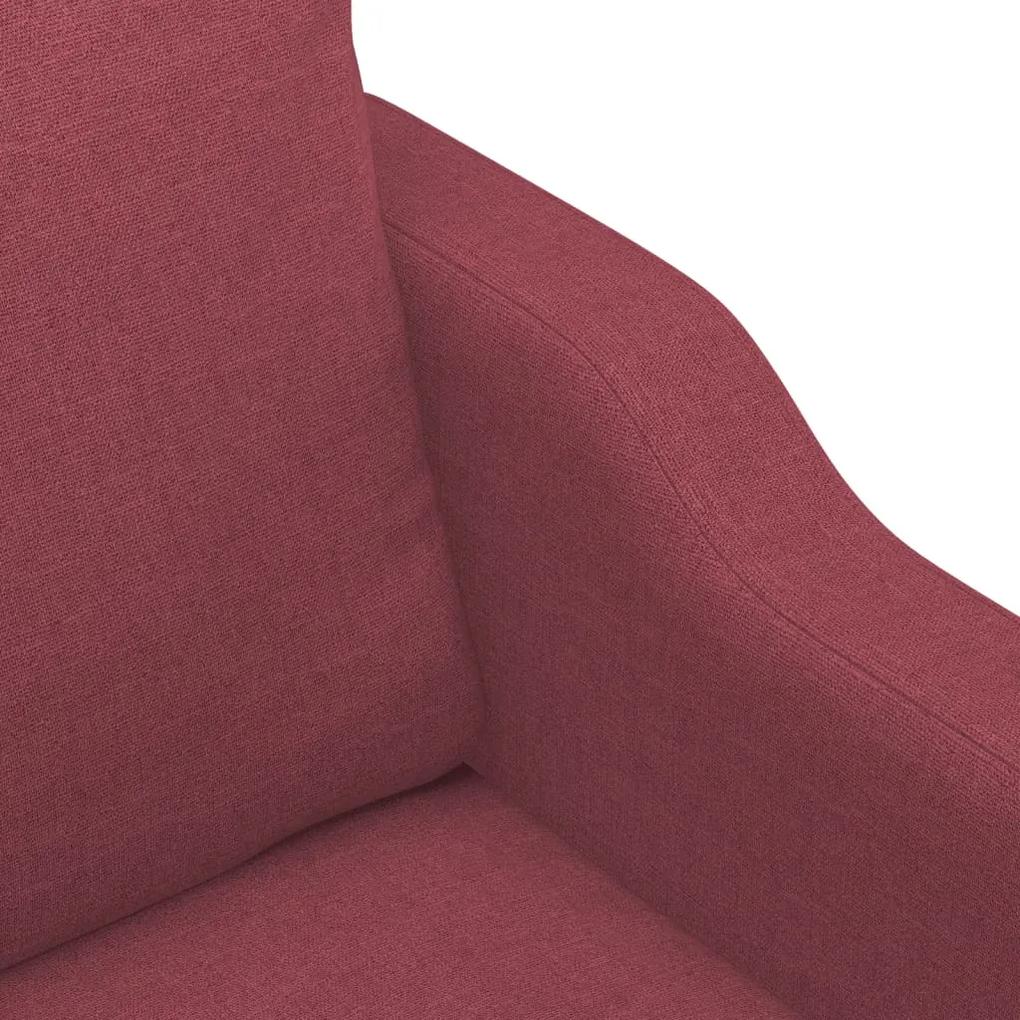 3 pcs conjunto de sofás com almofadões tecido vermelho tinto