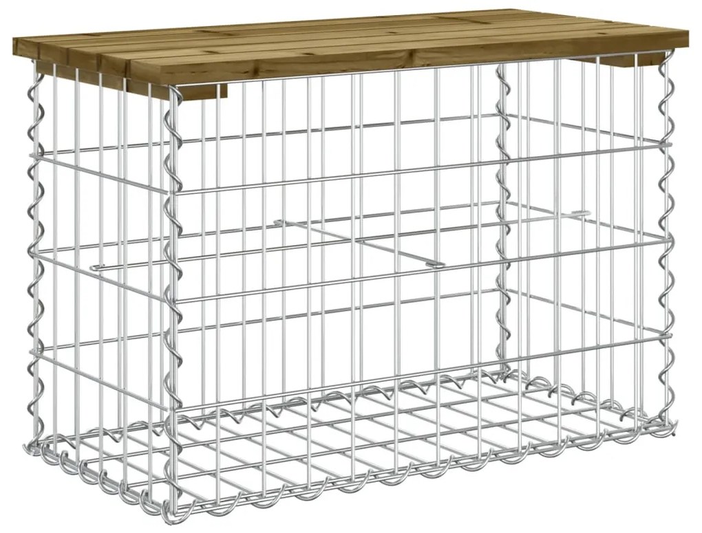 Banco de jardim c/ design gabião 63x31,5x42 cm pinho impregnado