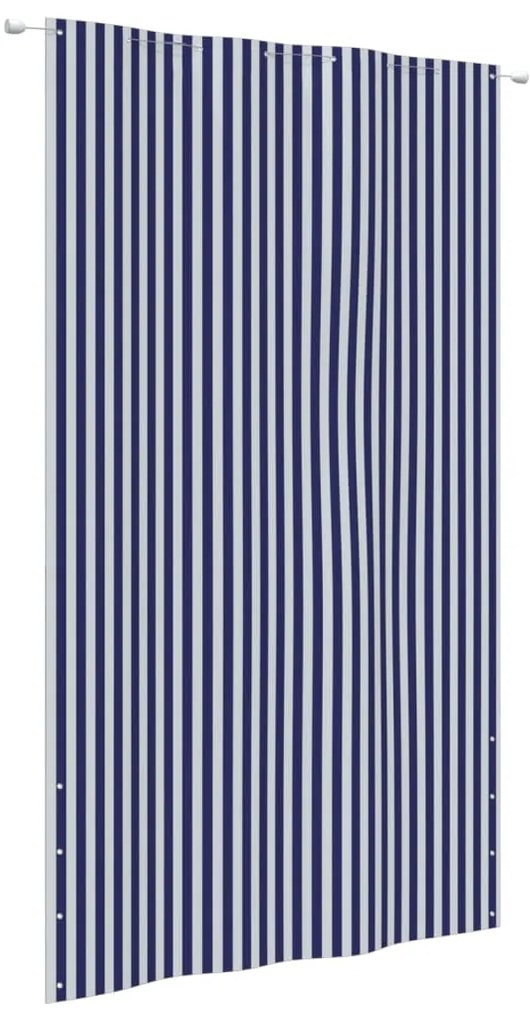 vidaXL Tela de varanda 160x240 cm tecido oxford azul e branco