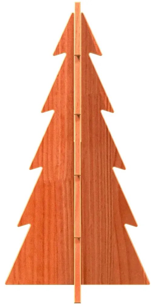 Árvore Natal decorativa 59,5 cm pinho maciço castanho-mel