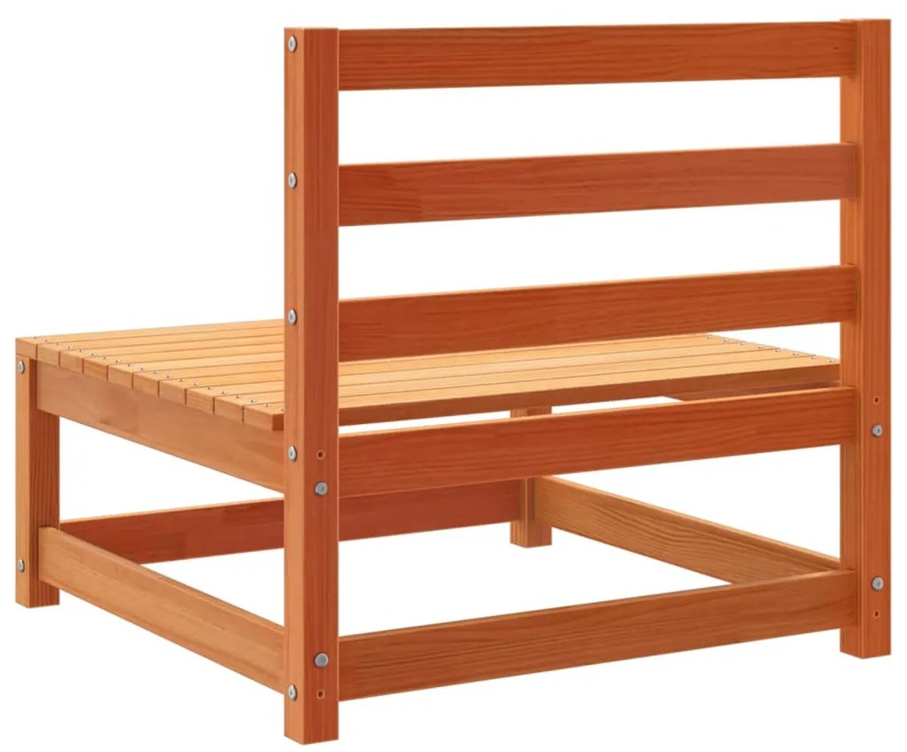 9 pcs conjunto sofás de jardim madeira de pinho castanho mel