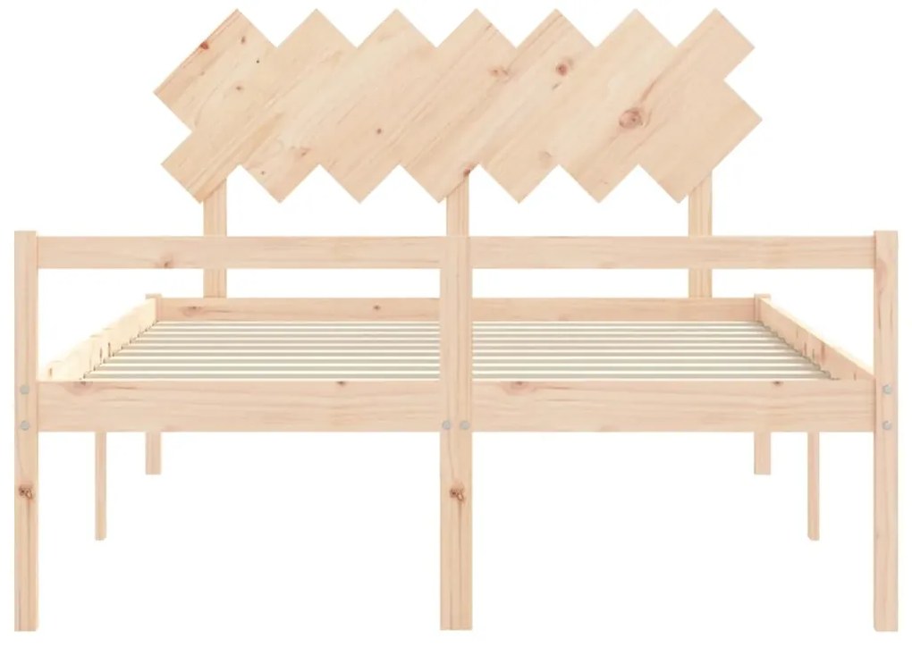 Cama para idosos com cabeceira 140x190 cm madeira maciça
