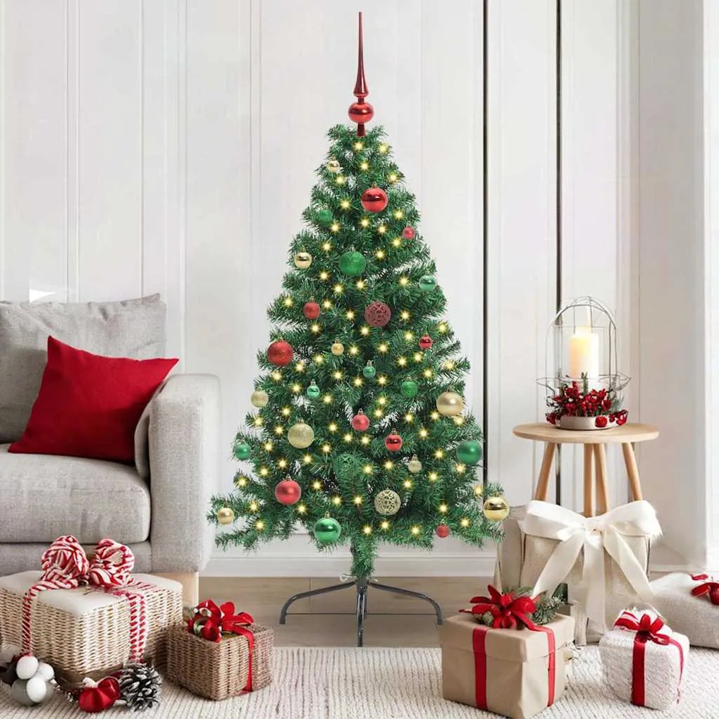 vidaXL Árvore de Natal Artificial Pré-iluminada Verde 150 cm PVC