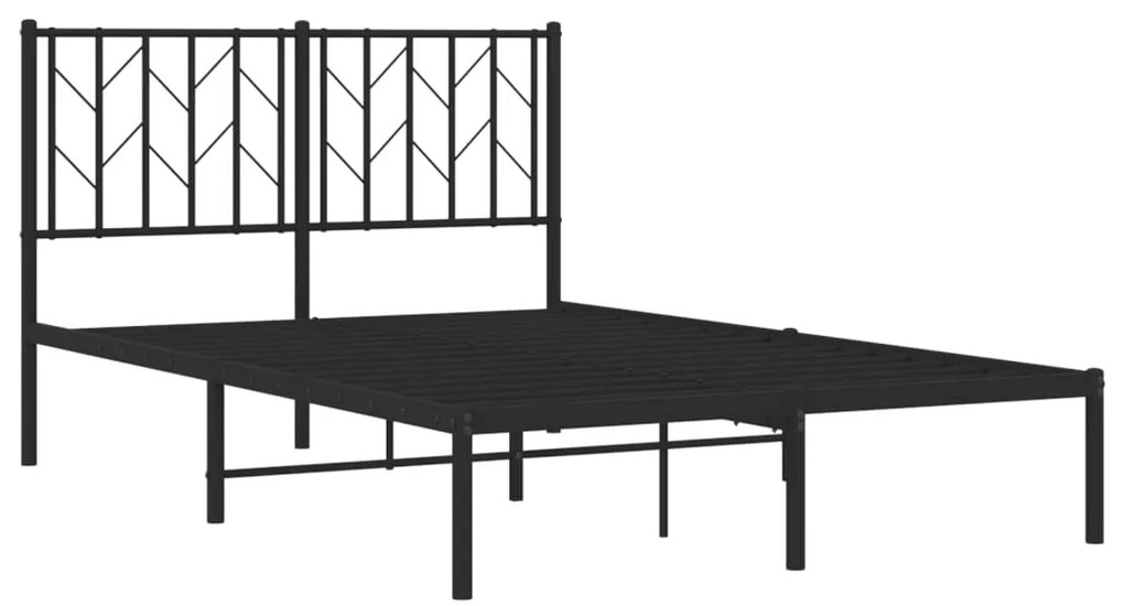 Estrutura de cama com cabeceira 120x190 cm metal preto