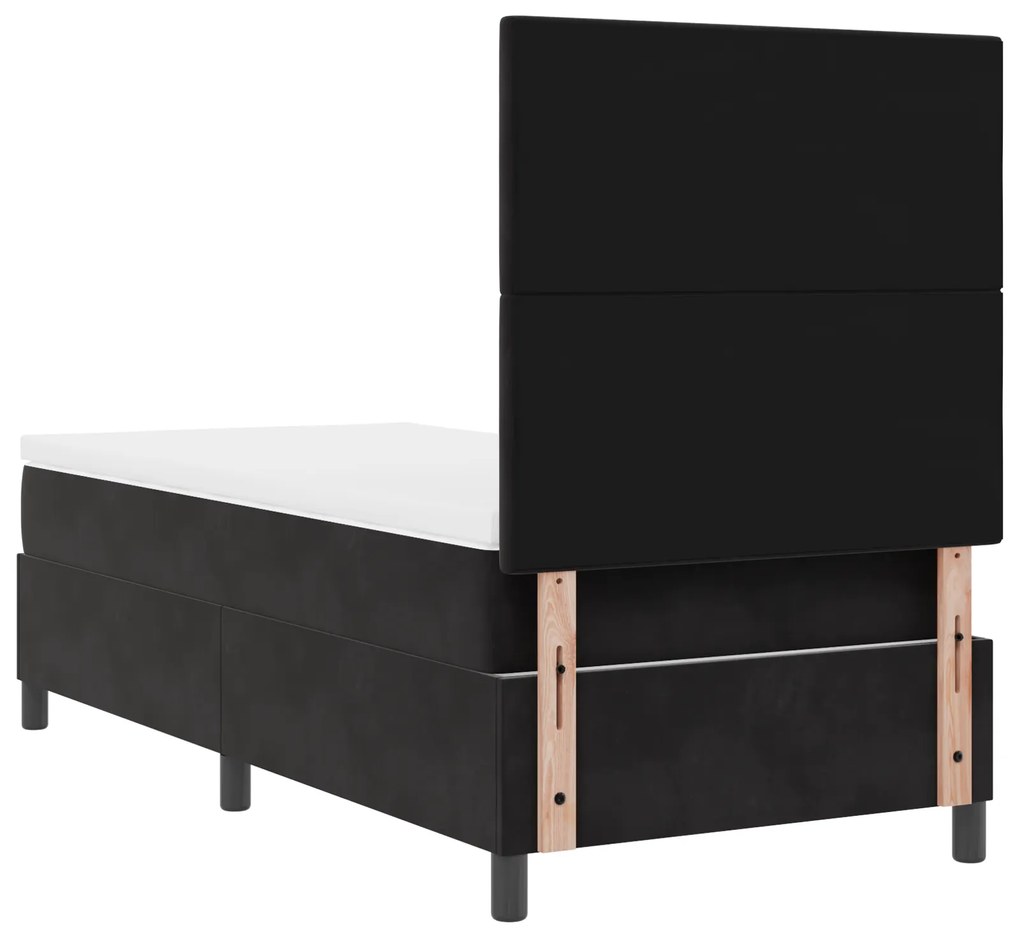 Cama Box Spring com Colchão vidaXL Preto 90x200 cm em Veludo