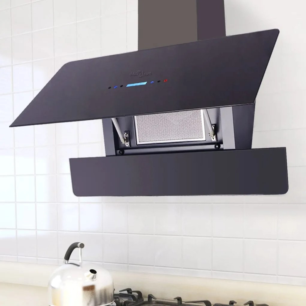 Exaustor com ecrã táctil, 900 mm, preto