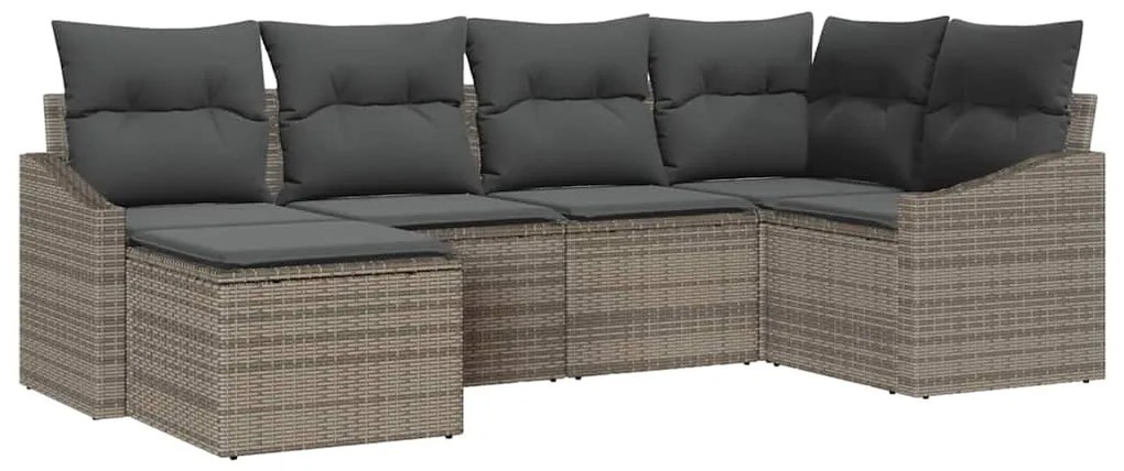Conjunto de Jantar de Jardim com 6 Peças e Almofadas em Rattan Polipro